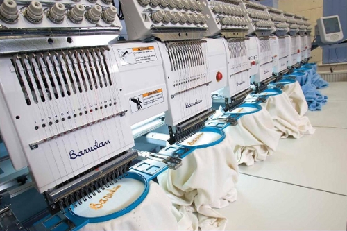 image of multi head barudan embroidery machine Heathrow london